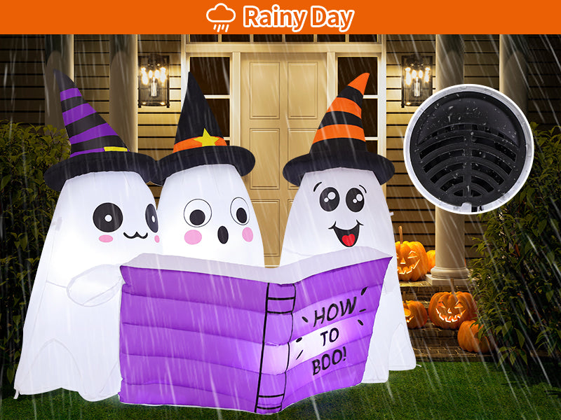 GOOSH DJ-WS-69576 5.2-Foot Halloween Reading Ghosts Inflatable – White – product detail