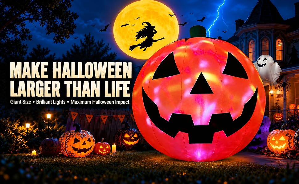 ZPISF Pumpkin Inflatable - 001 10-Foot Halloween Pumpkin Inflatable – 10 FT Giant Pumpkin – product detail