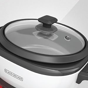 BLACK+DECKER Rice Cooker with Steamer, White, 6 Cups Cooked