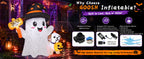 GOOSH 69655 5-Foot Halloween Ghost & Dog Inflatable – white, black, brown, multicolor – product detail