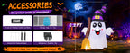 GOOSH 69483 6.2-Foot Halloween Ghost with Broom Inflatable – White and Black – product detail