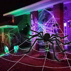OCATO HF2106006 200-Inch Halloween Web & 59-Inch Spider Decoration Set – 200", Black – Black / 200" – product detail