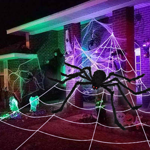 OCATO HF2106006 200-Inch Halloween Web & 59-Inch Spider Decoration Set – 200", Black – Black / 200" – product detail