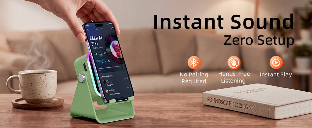 Oresoc Bluetooth and Induction Speaker Phone Stand, Green