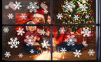 LUDILO White Snowflake Window Clings, 135 Pieces
