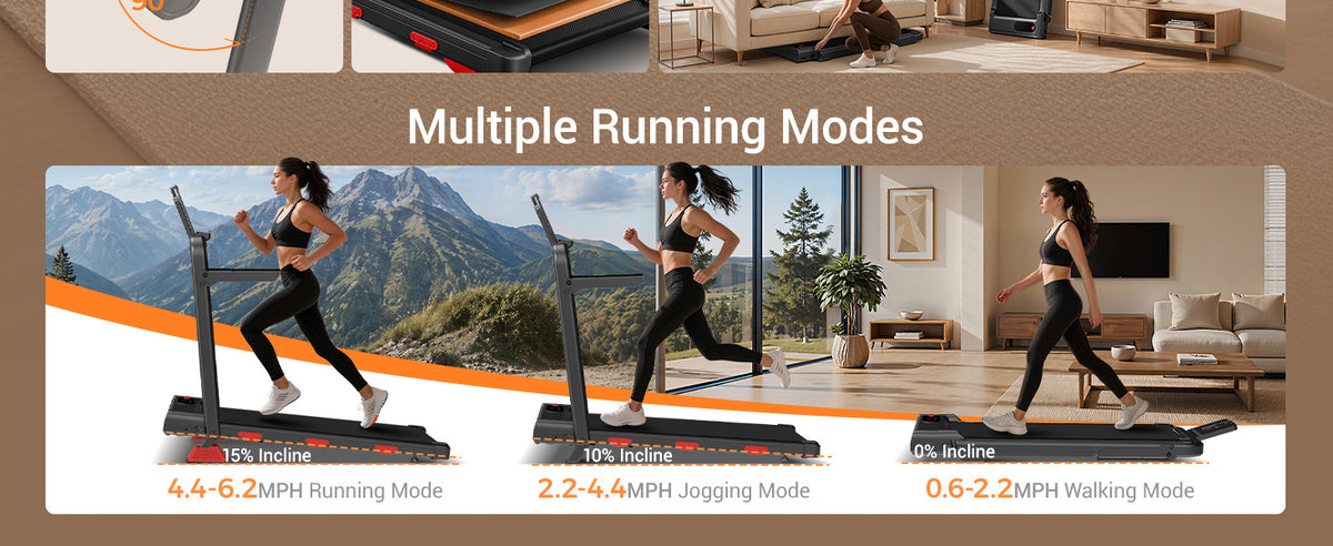 LONTEK Walking Treadmill – Ivory Black – product detail
