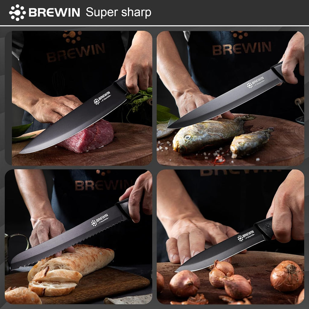 Brewin Knife and Block Set, 8 Pieces