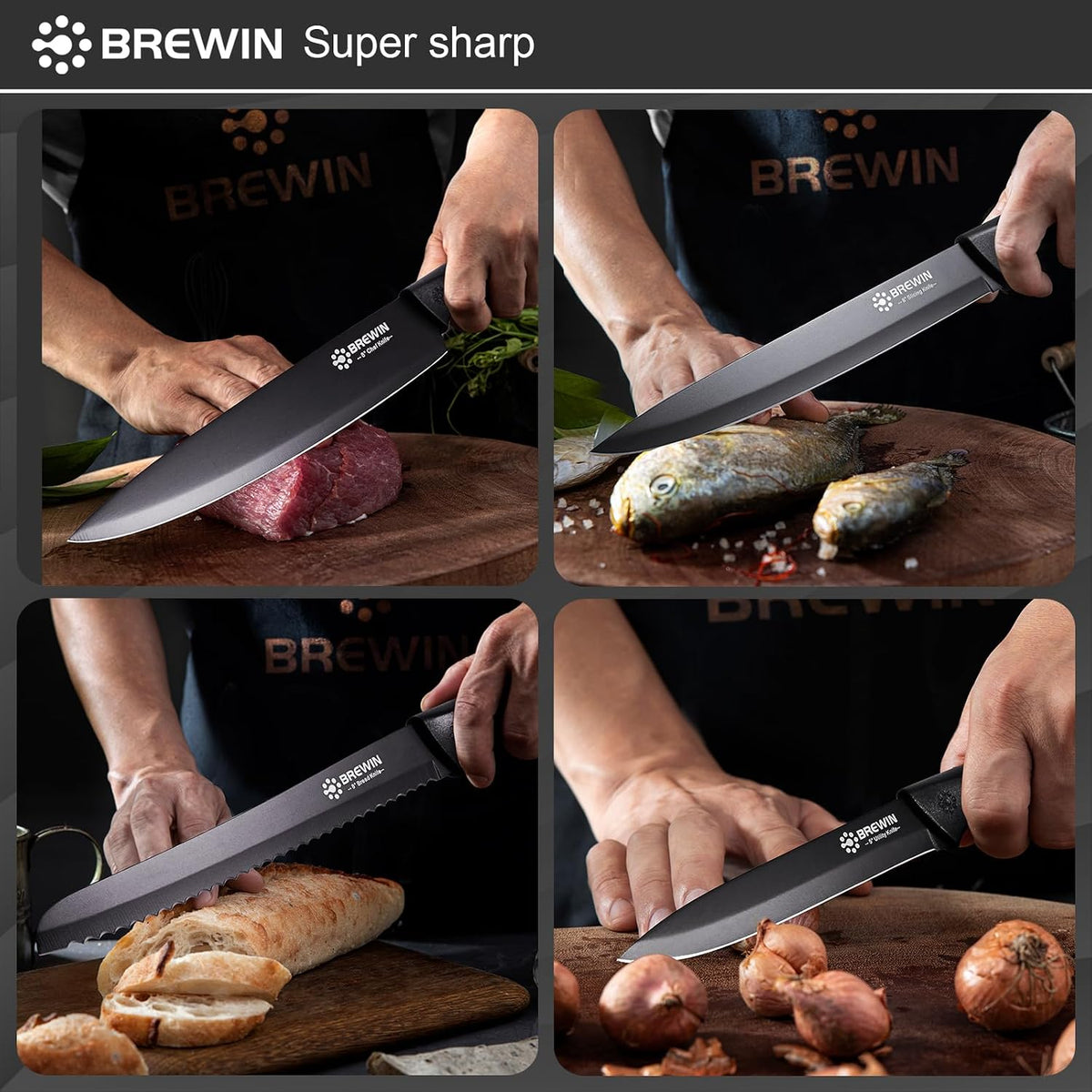 Brewin Knife and Block Set, 8 Pieces