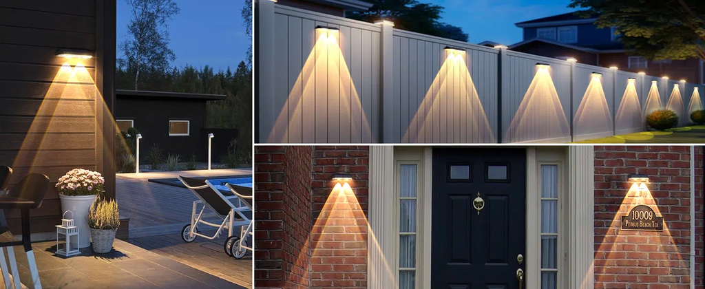 LIANGLOME Solar Fence Lights with Three White Modes, 8-Pack