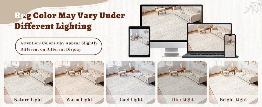 Zomfy Printed Area Rug, Beige, 8 x 10 ft