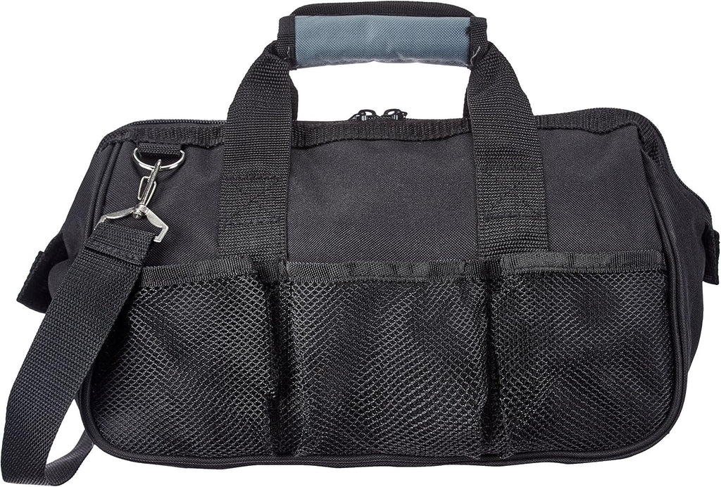 Amazon Basics TB001 12-Inch 16-Pocket Tool Bag – Small Standard Bag, Black & Gray – Small Standard Bag / Black & Gray – product detail