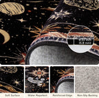 meejou Sun and Moon Area Rug, Black/Gold/Beige/Red, 5 x 7 ft