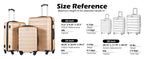 Coolife YD000013 Hardside Luggage Set – 3 Piece Set (20/24/28in), Apricot Black – product detail