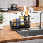 Cisily Stainless Steel Sink Caddy, Black, 9.25 in