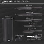 Brewin Knife and Block Set, 8 Pieces