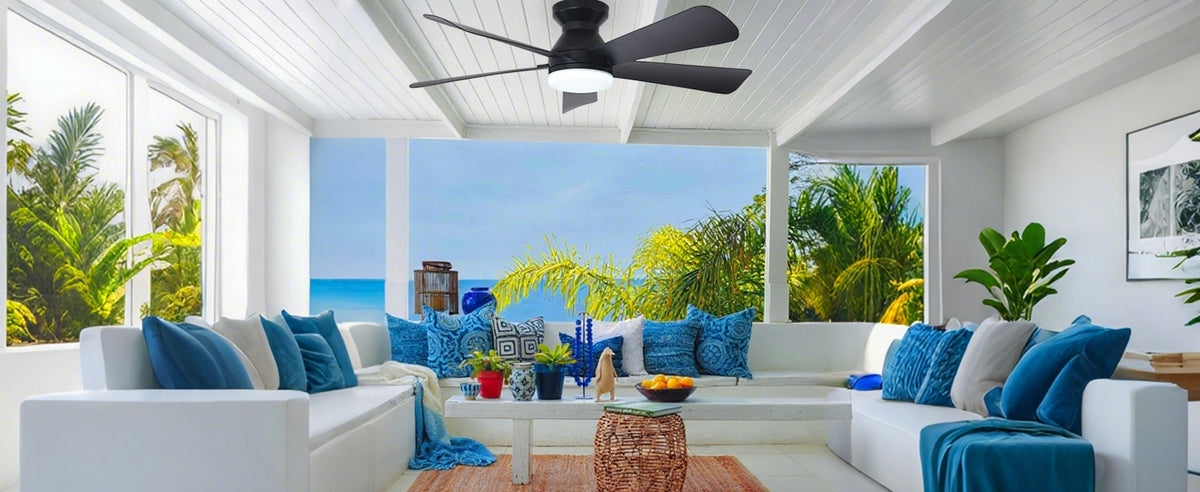 Depuley 42-Inch Ceiling Fan with Dimmable LED Light, Black