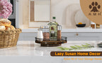 AMH Oak Lazy Susan, Walnut Finish, 9 in