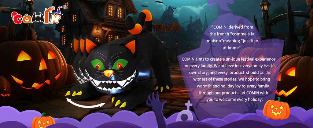 COMIN 69322 6-Foot Halloween Animated Black Cat Inflatable – Black – product detail