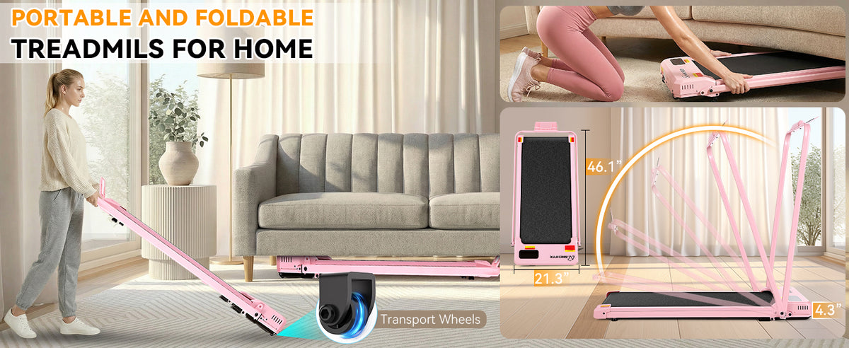ANCHEER Under-Desk Walking Treadmill – Pink Rose Gold – product detail