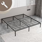 NEW JETO Queen Metal Bed Frame, 14-Inch Platform, Black