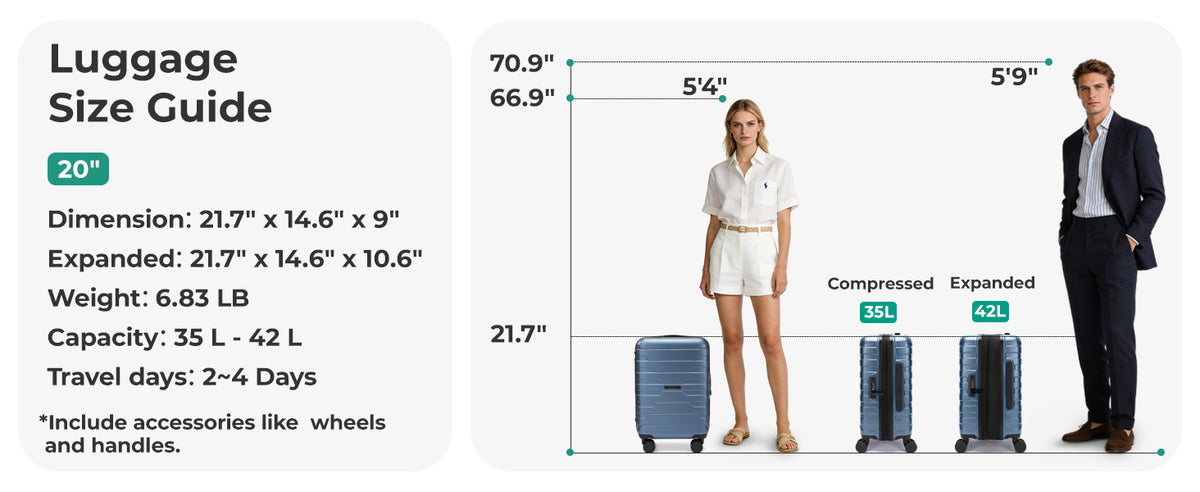 BAGSMART BM06 Carry-On Suitcase – 20 Inch, Rose Purple – Rose Purple / 20 Inch – product detail