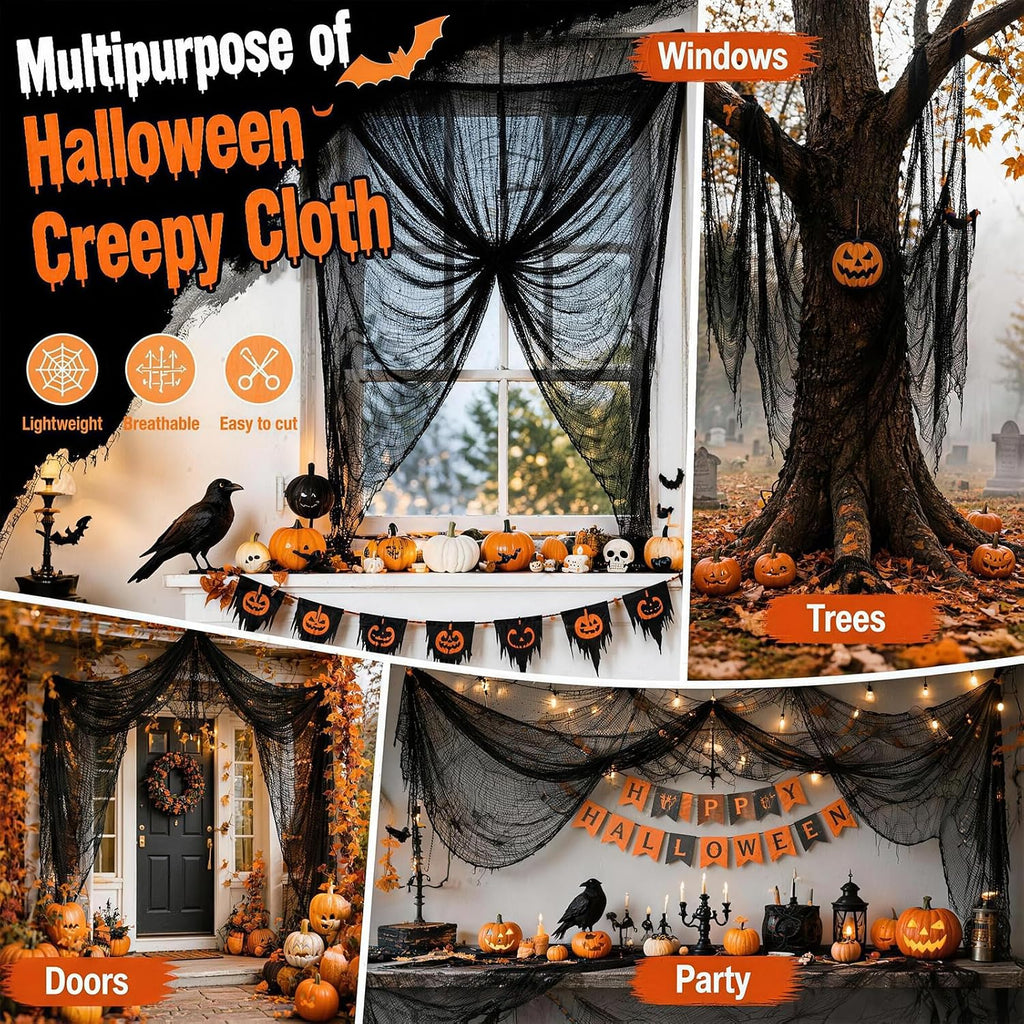 Cyantor Black Halloween Creepy Cloth, 5-Piece Set