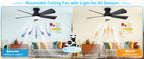 Depuley 42-Inch Ceiling Fan with Dimmable LED Light, Black