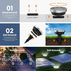 SOLPEX Solar Ground Lights, Cool White, 10-Pack