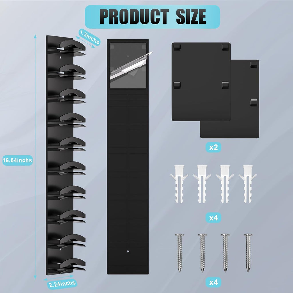 Houoisheck Wall-Mount Cap Organizers, Black, 2-Pack