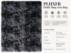 PLHXFR Shag Area Rug, Tie-Dyed Dark Grey, 8 x 10 ft