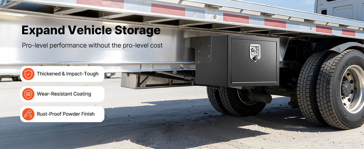 VEVOR JL-TB17S-2 24-Inch Underbody Steel Truck Tool Box – 24*12*14, Black – 24*12*14 / Black – product detail