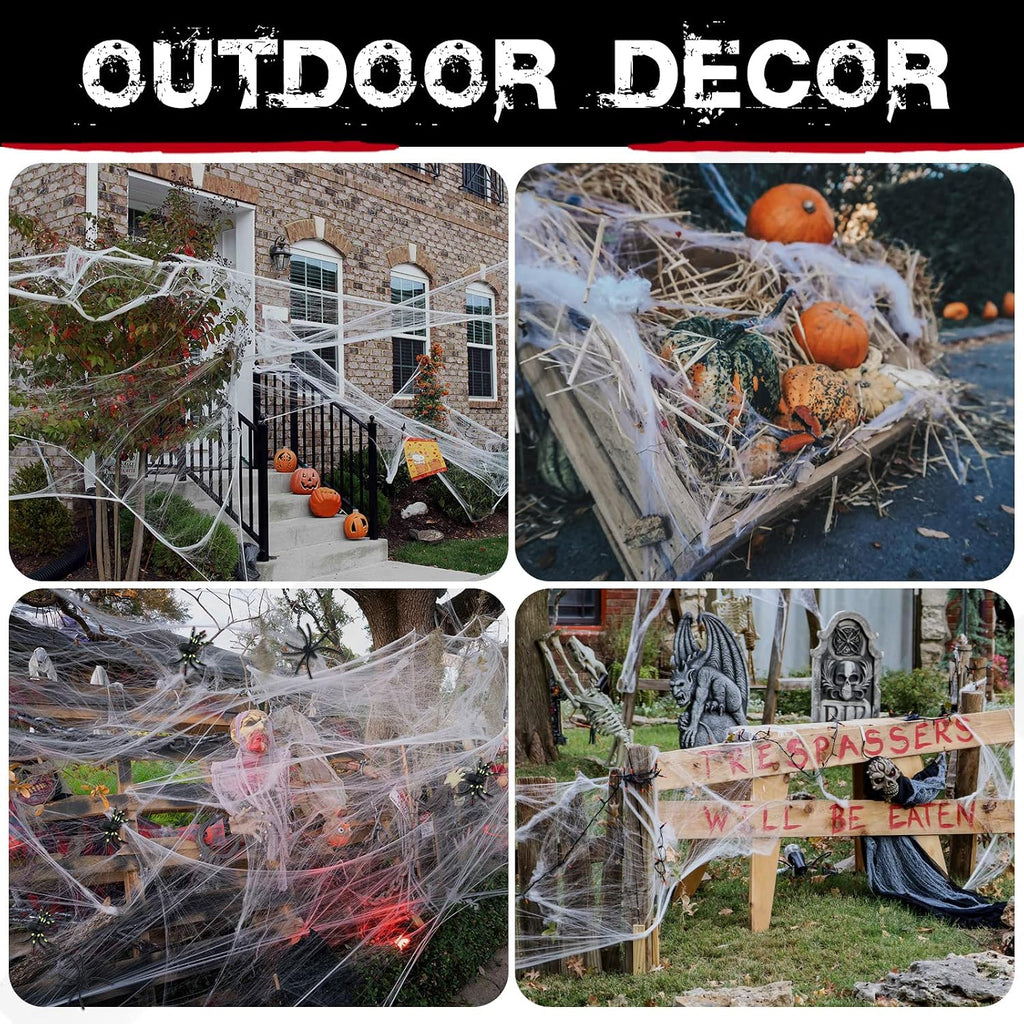 ZPISF Stretchable Halloween Cobwebs with 30 Spiders, Large