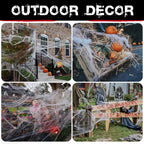 ZPISF Stretchable Halloween Cobwebs with 30 Spiders, Large