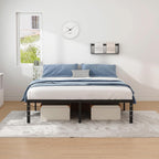 NEW JETO Queen Metal Bed Frame, 14-Inch Platform, Black