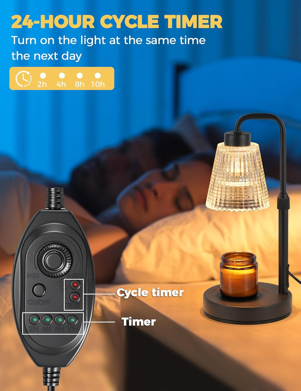 GODONLIF Adjustable Candle Warmer Lamp, Black