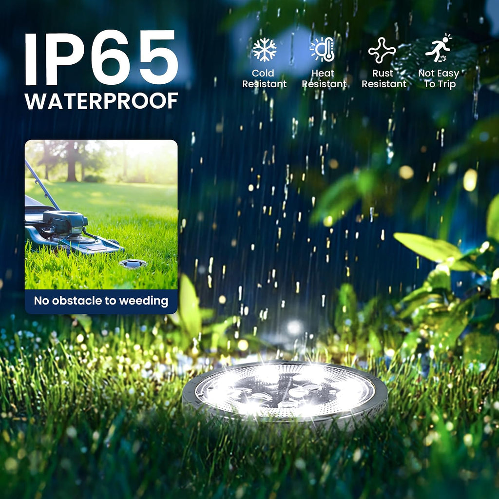 SOLPEX Solar Ground Lights, Cool White, 10-Pack