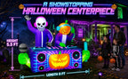 zukakii QM-WS-032 8-Foot Halloween Skeleton & Pumpkin & Ghost Inflatable – Purple – product detail