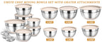 Umite Chef Mixing Bowls and Kitchen Tools, Khaki, 26 Pieces