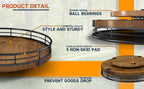 AMH Oak Lazy Susan, Walnut Finish, 9 in