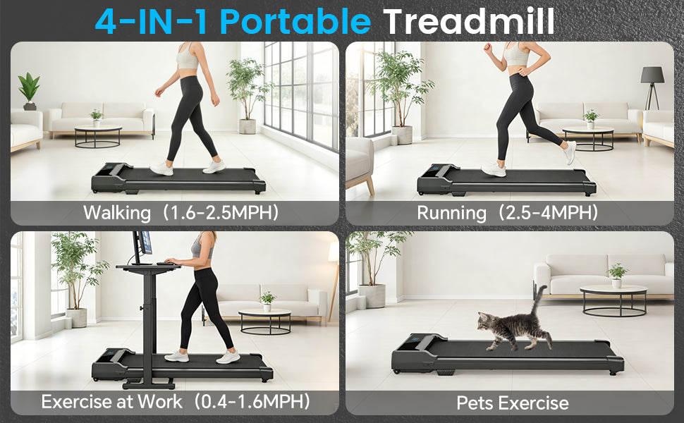 Rythkore X2ZF Under-Desk Walking Treadmill – Black – product detail