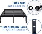 NEW JETO Queen Metal Bed Frame, 14-Inch Platform, Black