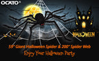 OCATO HF2106006 200-Inch Halloween Web & 59-Inch Spider Decoration Set – 200", Black – Black / 200" – product detail