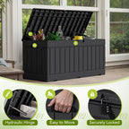Devoko Resin Deck Storage Box, Black, 78 Gallon