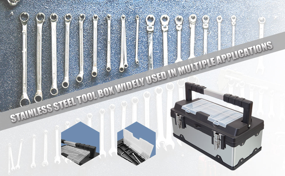 BIG RED A5519BR 19-Inch Stainless Steel and Plastic Tool Box – Silver – product detail