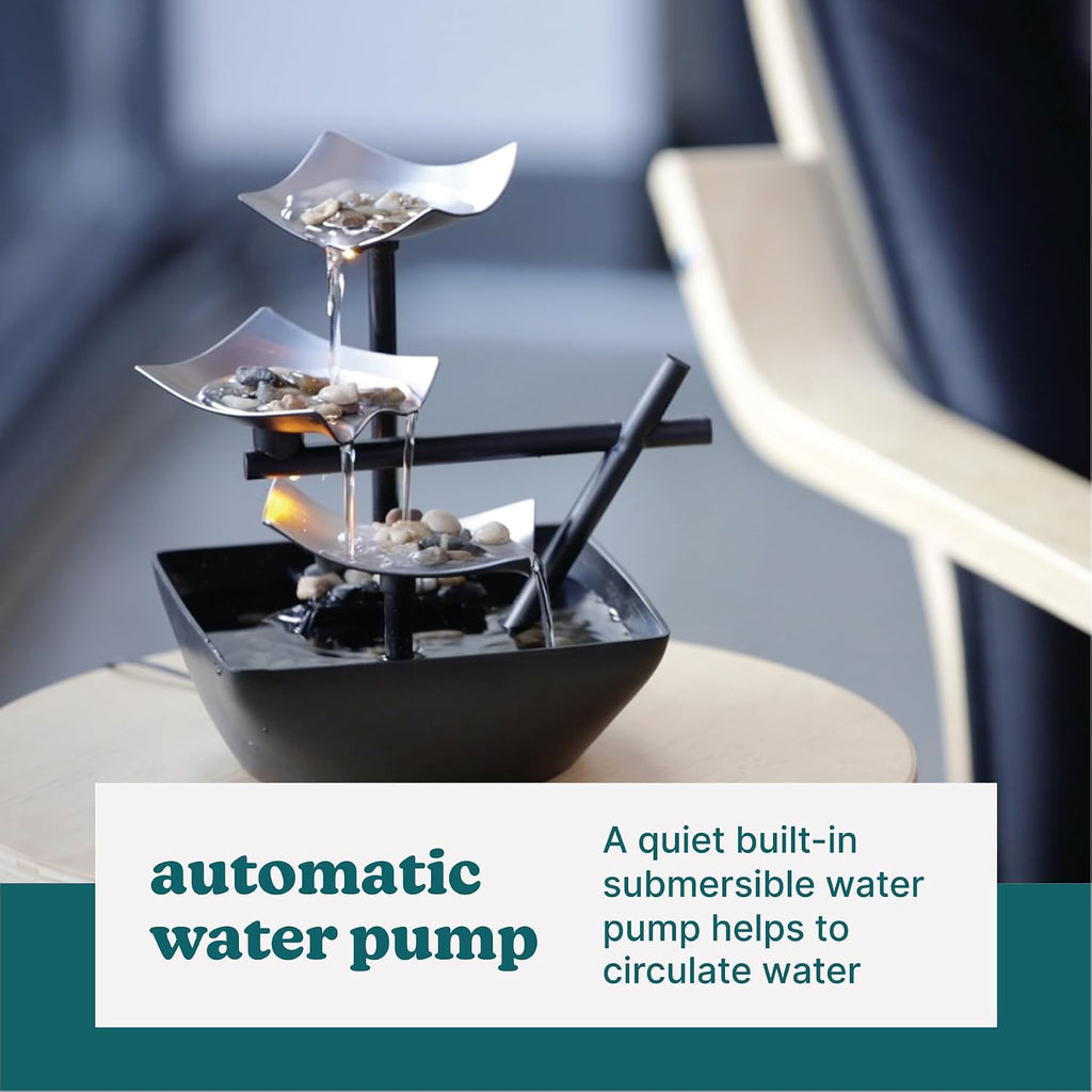 Homedics Silver Springs Tabletop Water Fountain