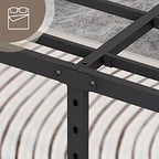 NEW JETO Queen Metal Bed Frame, 14-Inch Platform, Black