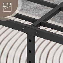 NEW JETO Queen Metal Bed Frame, 14-Inch Platform, Black