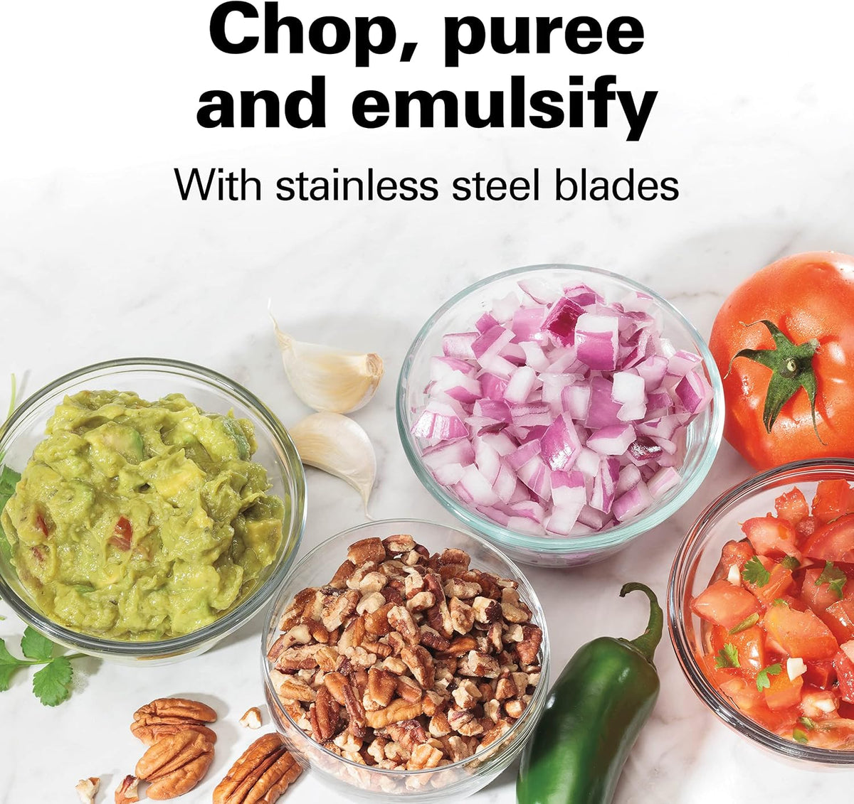 Hamilton Beach Stack-and-Press Food Chopper, 3 Cup