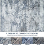 Aelenmu Abstract Area Rug, Blue/Grey, 8 x 10 ft