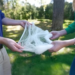 ZPISF Stretchable Halloween Cobwebs with 30 Spiders, Large